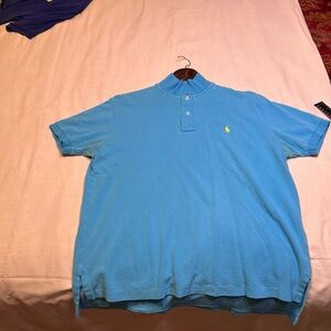 Ralph Lauren Light Blue Polo Shirt with Yellow Logo